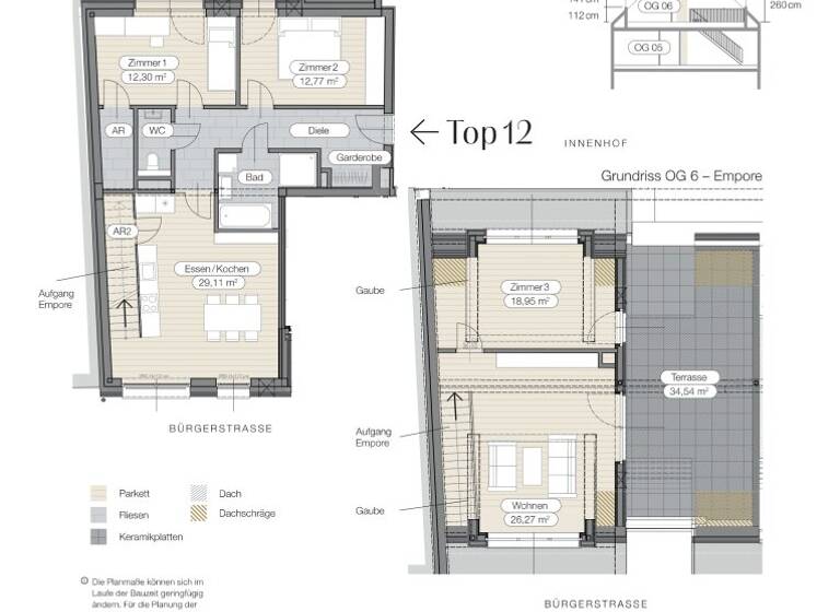 Maisonette zum Kauf - Erstbezug 877.400 € 5 Zimmer 121,3 m² 5. Geschoss Bürgerstraße Linz 4020