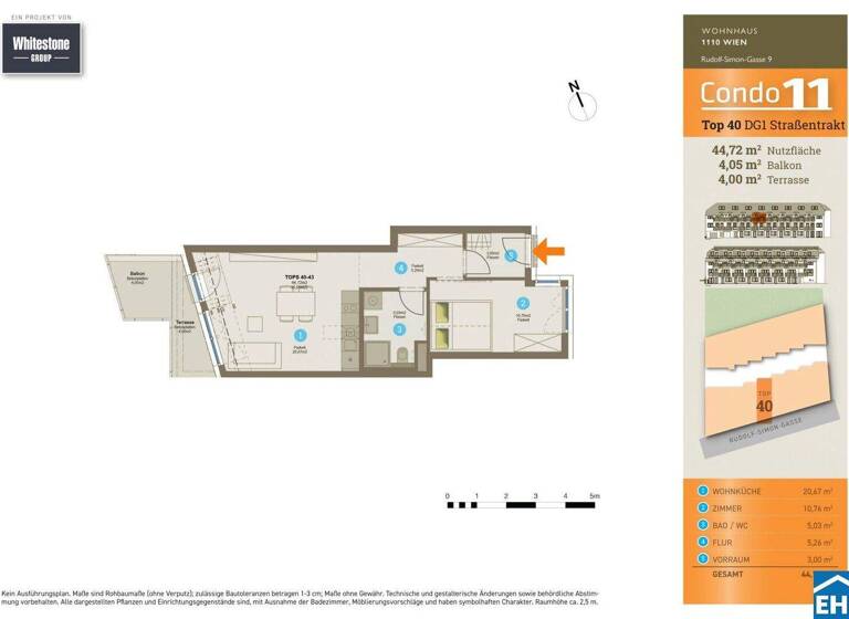 Wohnung zur Miete 648 € 2 Zimmer 44,7 m² frei ab 01.04.2026 Rudolf-Simon-Gasse Wien 1110