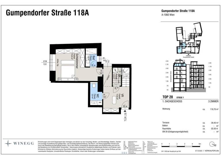 Wohnung zum Kauf - Erstbezug 1.890.000 € 3 Zimmer 118,7 m² 4. Geschoss Gumpendorfer Straße Wien 1060