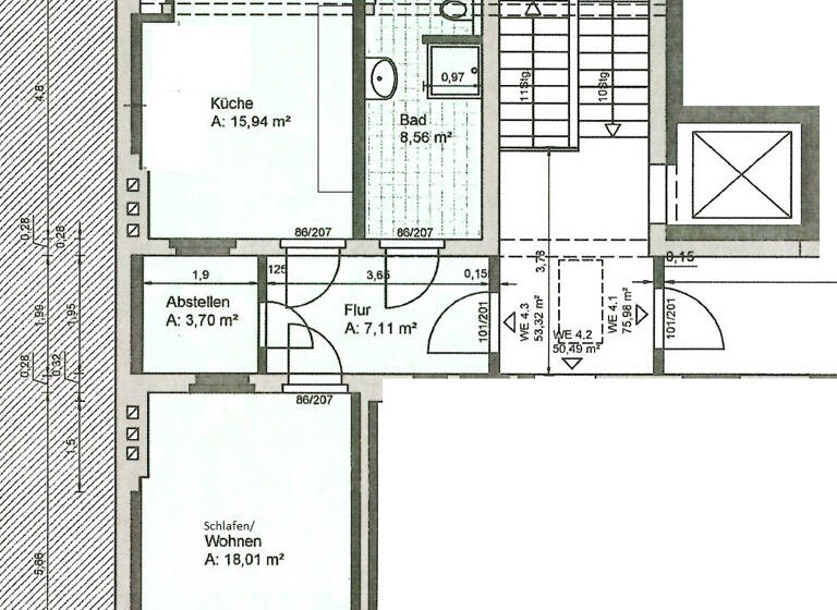 Wohnung zur Miete 390 € 1 Zimmer 53,3 m²<br/>Wohnfläche Dachgeschoss, 4.<br/>Geschoss Bahnhofstraße 16 Innenstadt Görlitz 02826