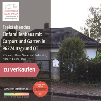 Einfamilienhaus zum Kauf 199.000 € 5 Zimmer 128 m² 1.000 m² Grundstück frei ab sofort Kaltenbrunn Itzgrund 96274