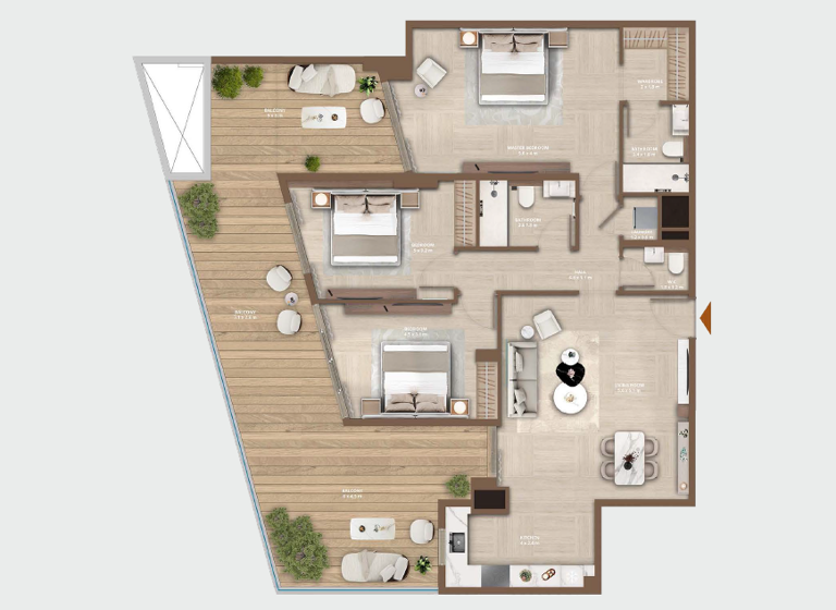 Wohnung zum Kauf 932.160 € 4 Zimmer 186,1 m² Dubai