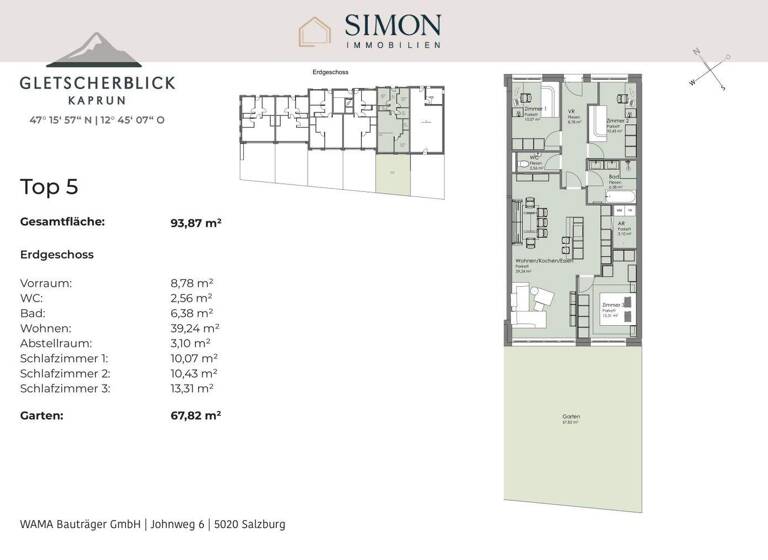Wohnung zum Kauf - Erstbezug 636.000 € 4 Zimmer EG frei ab 01.12.2026 Kellnerfeldstraße Kaprun 5710