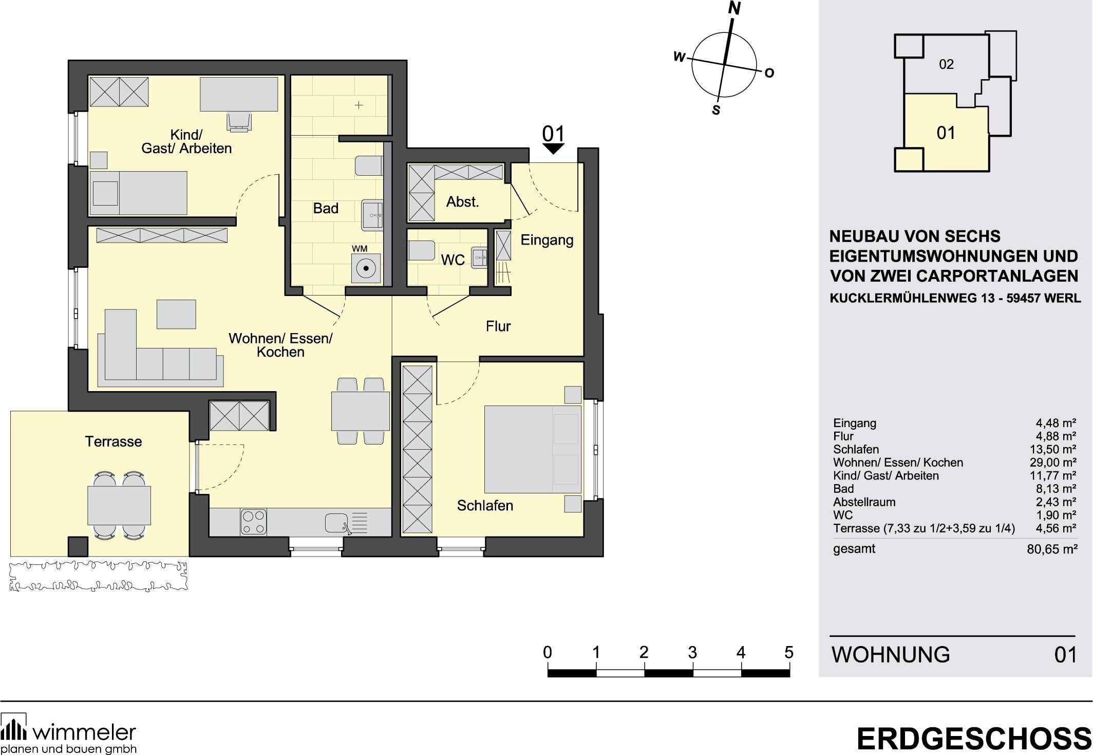 Wohnung zum Kauf provisionsfrei 334.500 € 3 Zimmer 80,7 m²<br/>Wohnfläche Kucklermühlenweg 13 Stadtzentrum Werl 59457