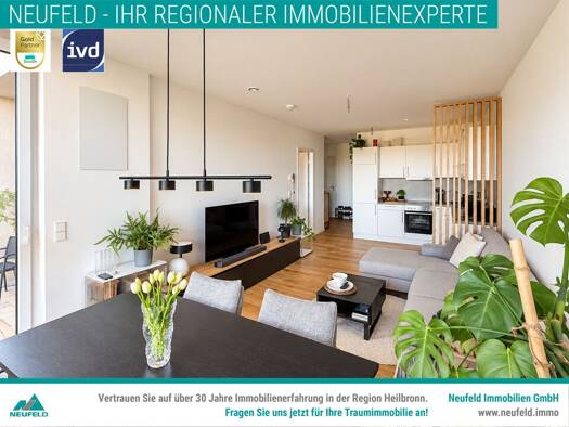 Wohnung zur Miete 1.165 € 2,5 Zimmer 69,7 m² frei ab sofort Degmarner Straße 15 Oedheim Oedheim 74229