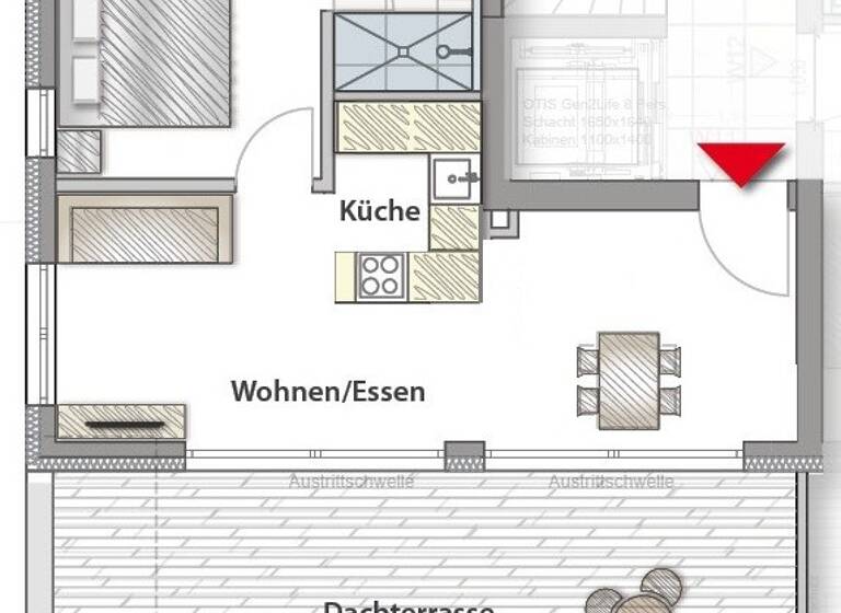 Wohnung zur Miete 1.250 € 2 Zimmer 53,7 m² frei ab sofort Bonlanden Filderstadt 70794