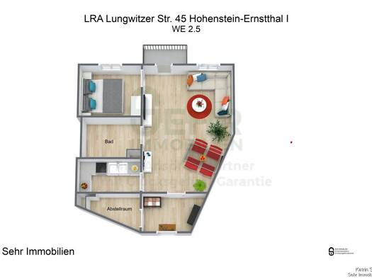 Wohnung zur Miete 441 € 2 Zimmer 55,2 m² 2. Geschoss frei ab sofort Lungwitzer Str. 45 Hohenstein-Ernstthal 09337