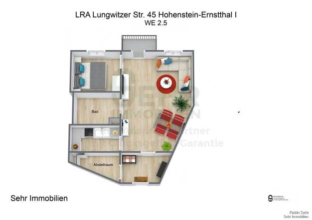 Wohnung zur Miete 441 € 2 Zimmer 55,2 m² 2. Geschoss frei ab sofort Lungwitzer Str. 45 Hohenstein-Ernstthal Hohenstein-Ernstthal 09337