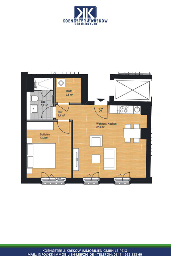 Wohnung zur Miete 685 € 2 Zimmer 50,7 m²<br/>Wohnfläche EG<br/>Geschoss Prager Straße 105 Reudnitz-Thonberg Leipzig 04317