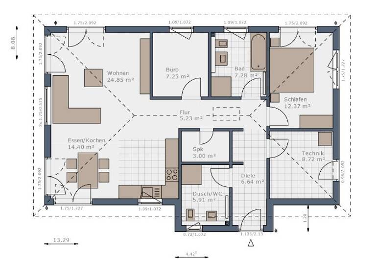 Bungalow zum Kauf provisionsfrei 502.619 € 3 Zimmer 90 m²<br/>Wohnfläche 330 m²<br/>Grundstück Uigenau Schwabach 91126