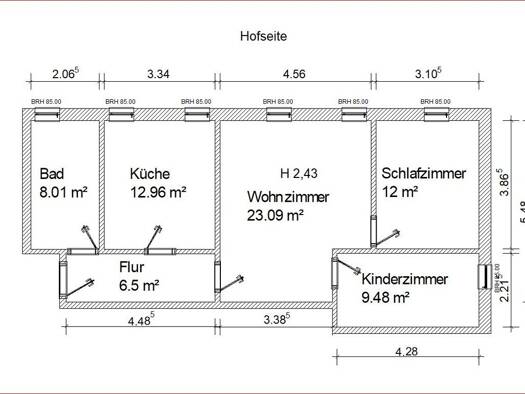 Wohnung zur Miete 450 € 3 Zimmer 75 m² 1. Geschoss Dorfstraße 12 Oberschöna Oberschöna 09600