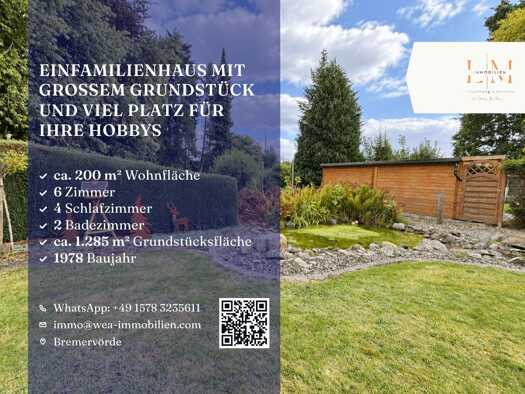Einfamilienhaus zum Kauf 359.000 € 6 Zimmer 200 m² 1.285 m² Grundstück Bremervörde Bremervörde 27432