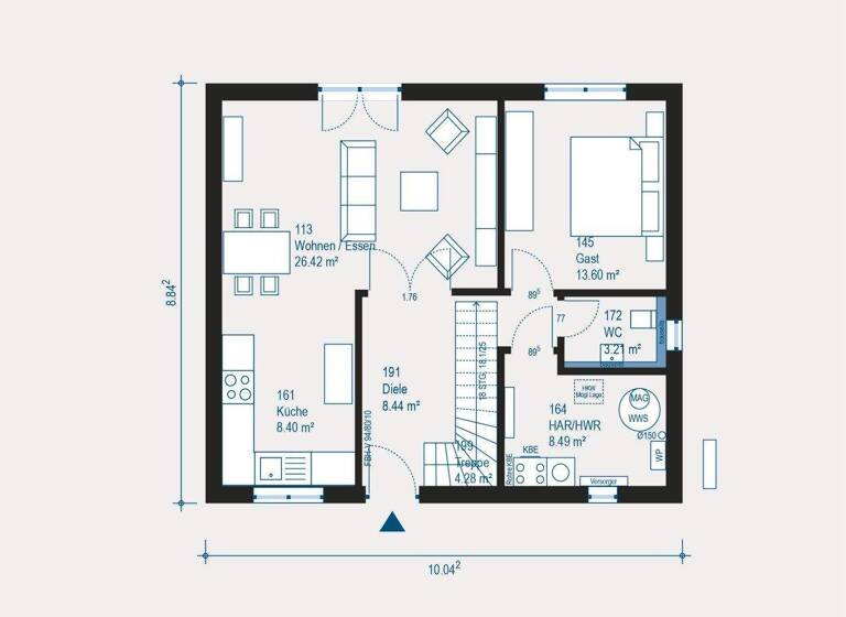 Einfamilienhaus zum Kauf provisionsfrei 553.619 € 5 Zimmer 143 m² 980 m² Grundstück Steinbach Schwäbisch Hall 74523