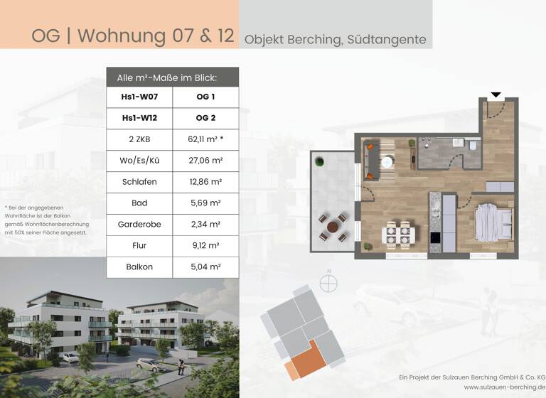 Wohnung zur Miete 652 € 2 Zimmer 62,1 m²<br/>Wohnfläche 2.<br/>Geschoss ab sofort<br/>Verfügbarkeit Südtangente 11 Berching Berching 92334