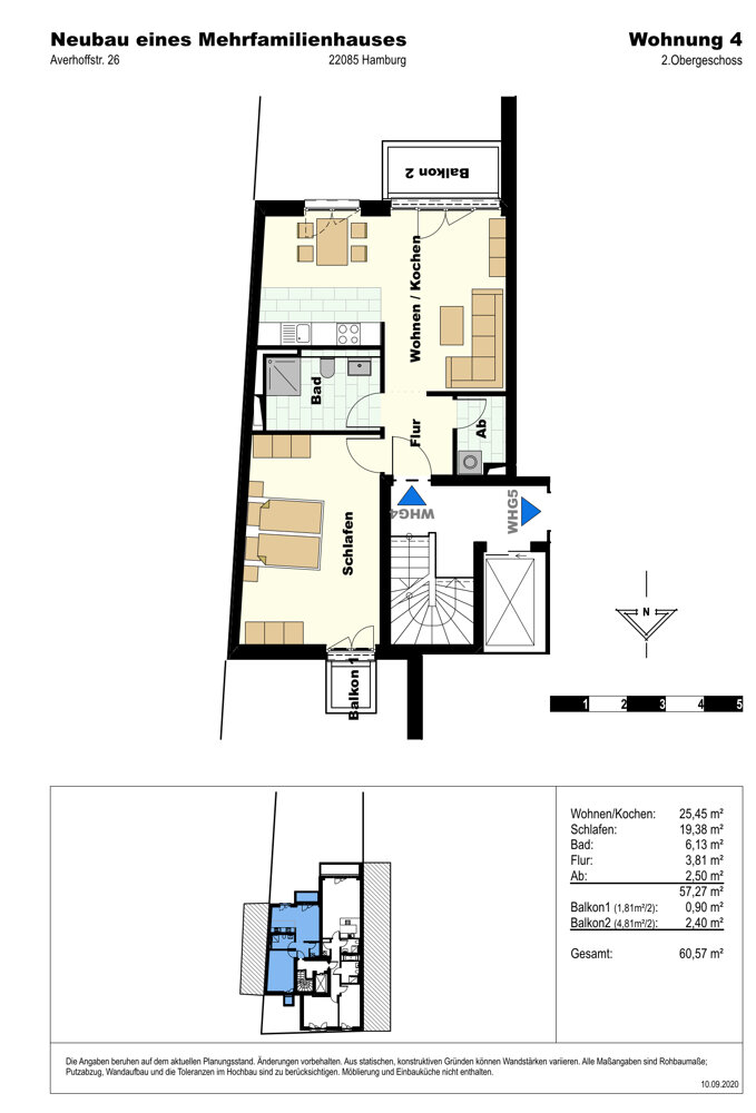 Wohnung zum Kauf 859.200 € 2 Zimmer 60,8 m²<br/>Wohnfläche Uhlenhorst Hamburg 22085