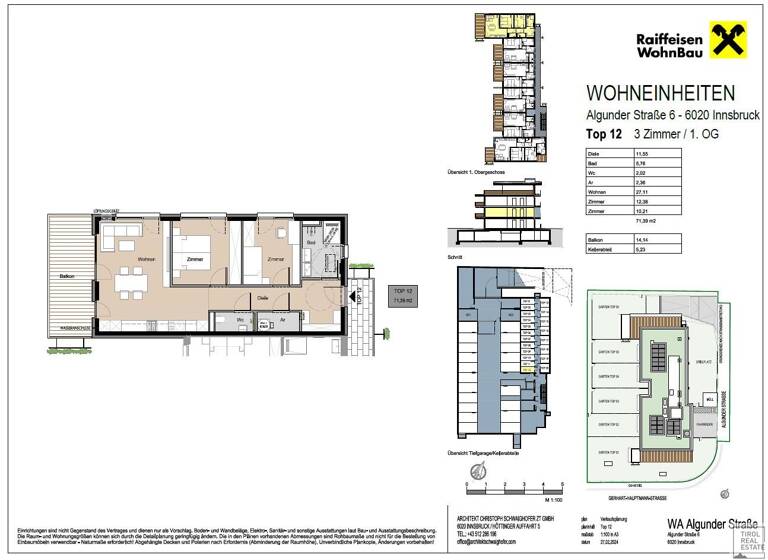 Wohnung zum Kauf - Erstbezug provisionsfrei 710.000 € 3 Zimmer 71,4 m² 1. Geschoss Amras Innsbruck 6020