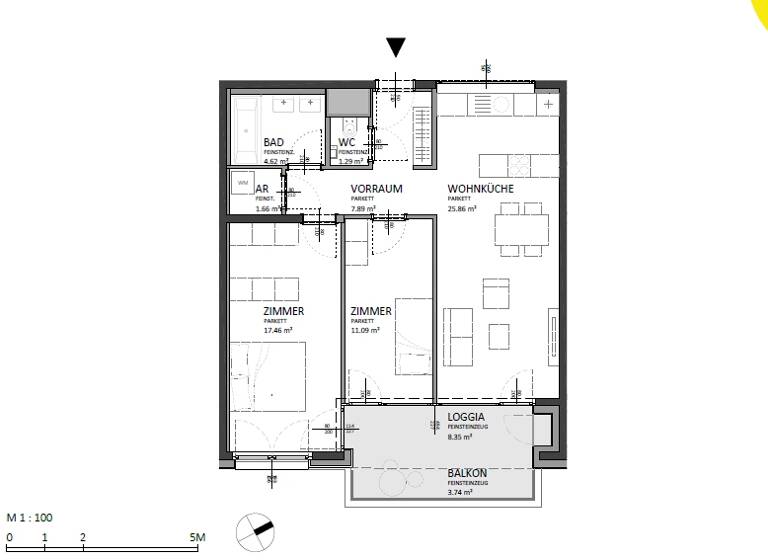 Wohnung zum Kauf 449.000 € 3 Zimmer 78,2 m² 3. Geschoss Josef-Deutsch-Strasse 5 Wien 1100