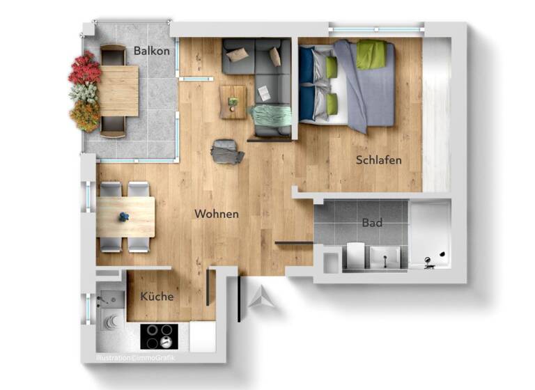 Wohnung zur Miete 600 € 2 Zimmer 45 m² Stadtmitte Esslingen am Neckar 73728