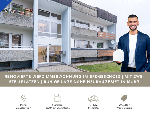 Wohnung zum Kauf 299.000 € 4 Zimmer 87,3 m² frei ab 01.04.2026 Ziegeleiweg 4 Murg 79730