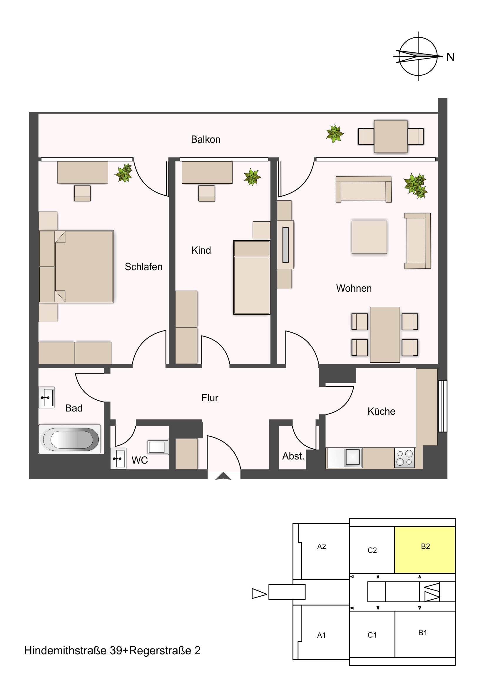 Wohnung zur Miete 899 € 3 Zimmer 85 m²<br/>Wohnfläche 3.<br/>Geschoss Hindemithstraße 39 Lerchenberg Mainz 55127