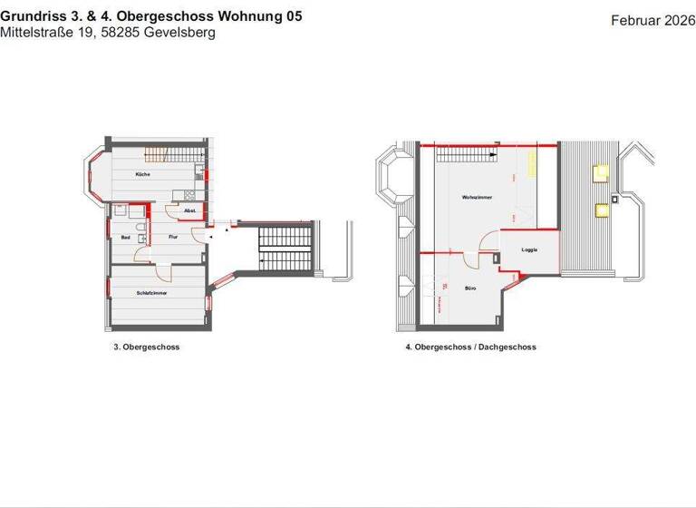 Wohnung zur Miete 1.020 € 3 Zimmer 102 m² 3. Geschoss frei ab 01.05.2026 Gevelsberg 58285