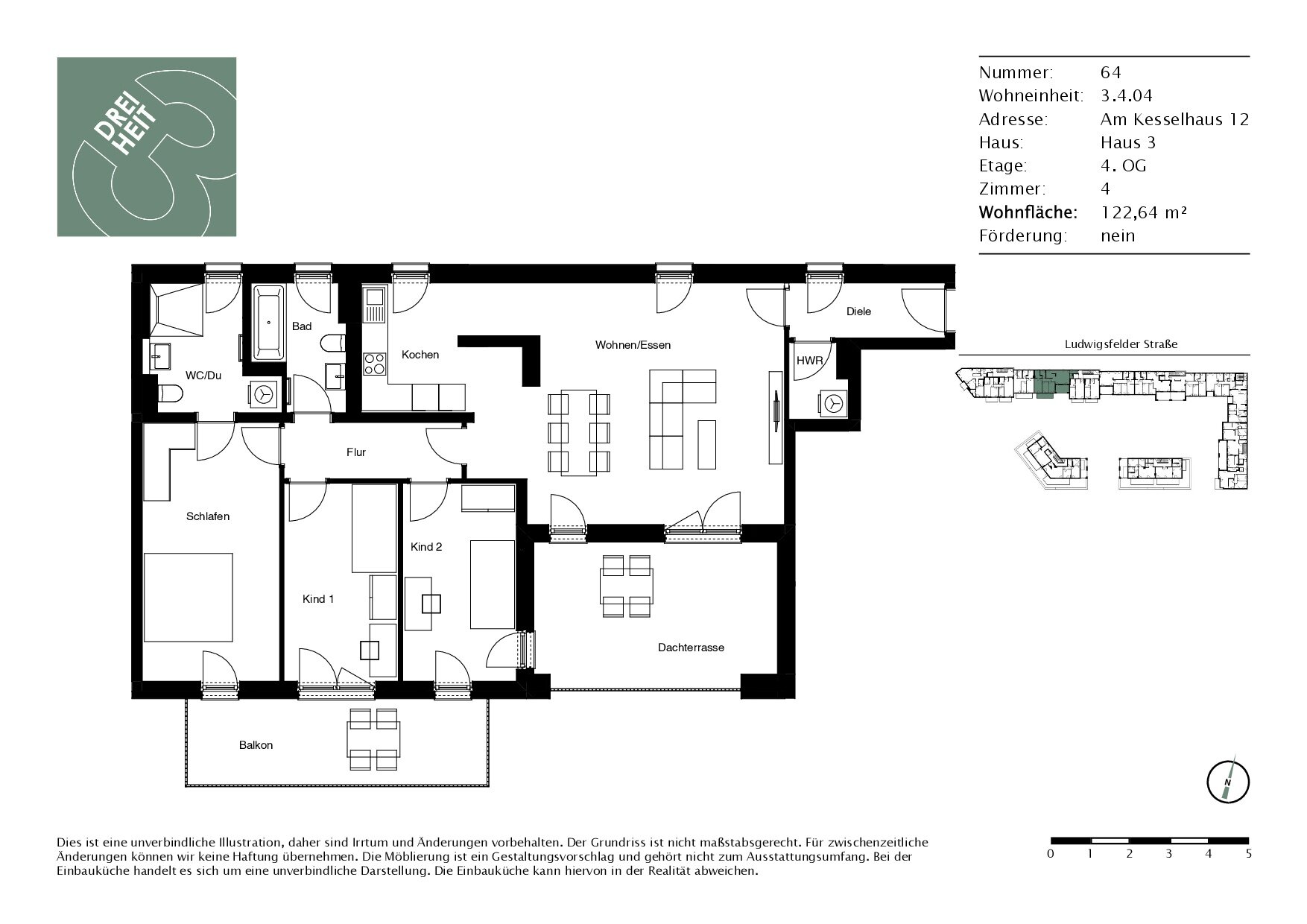 Wohnung zur Miete 2.595 € 4 Zimmer 122,6 m²<br/>Wohnfläche 4.<br/>Geschoss Am Kesselhaus 12 Untermenzing-Allach München 80999