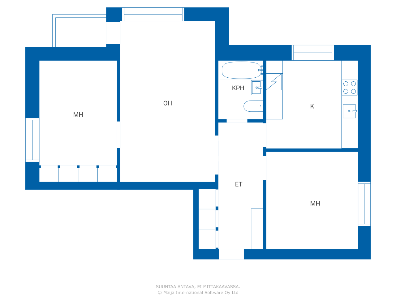 Studio zum Kauf 98.000 € 3 Zimmer 67,5 m²<br/>Wohnfläche 3.<br/>Geschoss Koulukatu 1 Kotka 48100