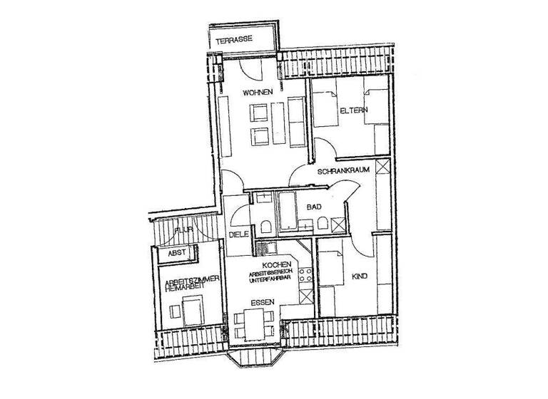 Terrassenwohnung zur Miete 679 € 4 Zimmer 75,3 m² 4. Geschoss frei ab 01.03.2026 Theodor-Heuss-Platz 18 Großprüfening-Dechbetten-Königswiesen Regensburg 93051