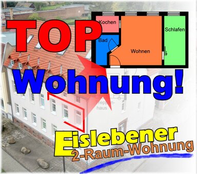 Wohnung zur Miete 300 € 2 Zimmer 58 m² 1. Geschoss frei ab sofort Hallesche Straße 64 Lutherstadt Eisleben Eisleben 06295