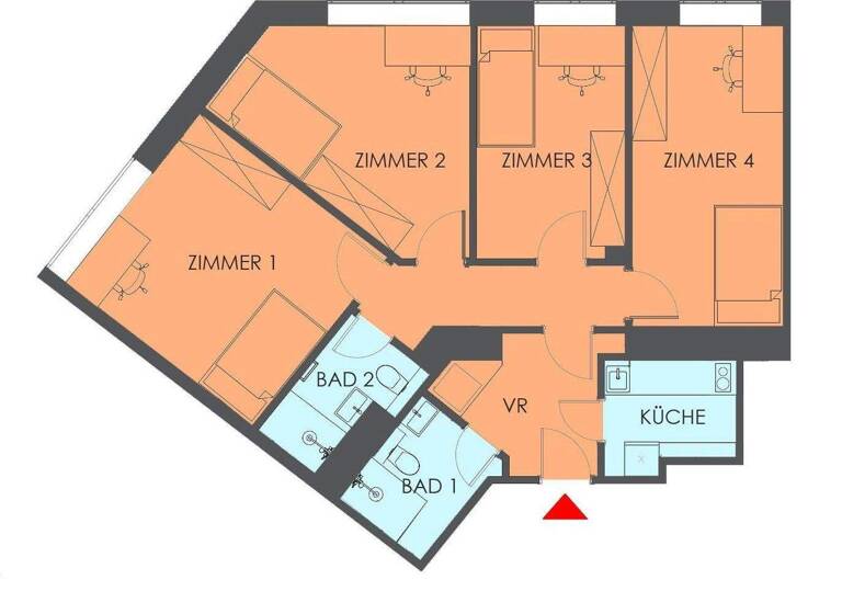 Wohnung zur Miete 1.845 € 4 Zimmer 80 m² 1. Geschoss frei ab 01.04.2026 Leystraße 42 Wien 1020