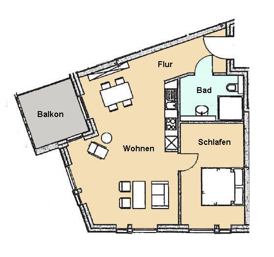 Wohnung zur Miete 421 € 2 Zimmer 61,5 m²<br/>Wohnfläche 01.04.2025<br/>Verfügbarkeit zur alten Mühle 2-4 Ummeln Bielefeld / Ummeln 33649