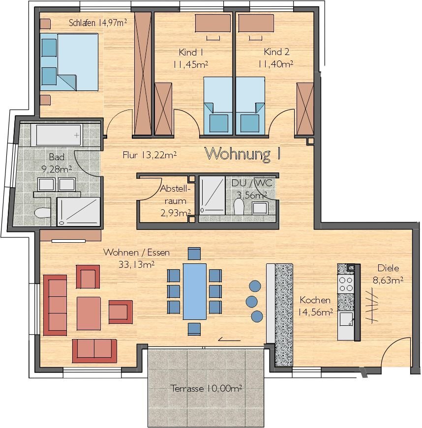 Wohnung zum Kauf provisionsfrei 642.550 € 4,5 Zimmer 128 m²<br/>Wohnfläche Mühlstraße 1 Herrenberg Herrenberg 71083