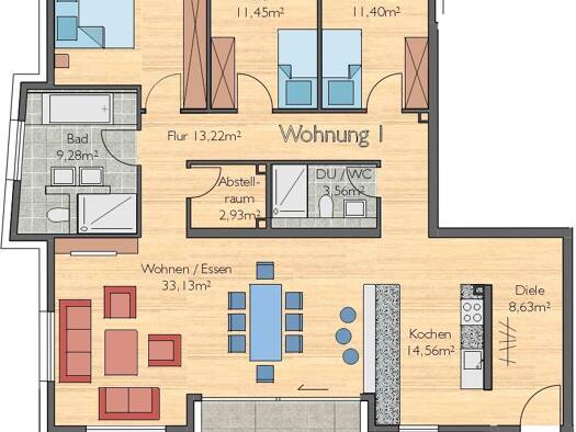 Wohnung zum Kauf - Neubau provisionsfrei 642.550 € 4,5 Zimmer 128 m² Mühlstraße 1 Herrenberg 71083