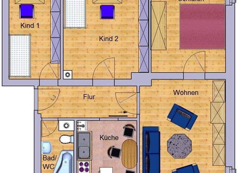 Wohnung zur Miete 357 € 4 Zimmer 64,8 m² EG frei ab sofort Frankenberg 09669