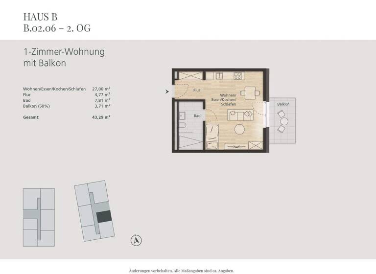 Studio zum Kauf 224.090 € 1 Zimmer 43 m² 2. Geschoss Waldshut 79761