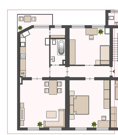 Wohnung zur Miete 1.150 € 3 Zimmer 76 m² 2. Geschoss Jägerstraße Eller Düsseldorf 40231