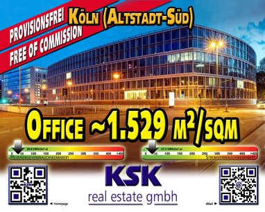 Bürogebäude zur Miete provisionsfrei 24 € 1.529 m² Bürofläche teilbar von 446 m² bis 1.529 m² Altstadt - Süd Köln 50676