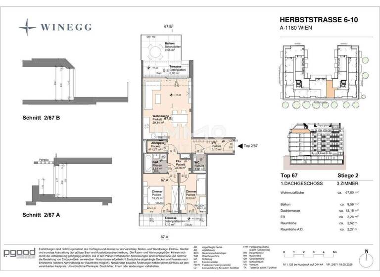 Wohnung zum Kauf 560.300 € 3 Zimmer 67 m² 5. Geschoss frei ab 01.09.2028 Wien 1160