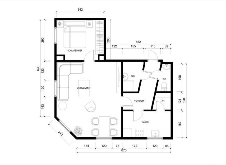 Wohnung zum Kauf 145.000 € 2 Zimmer 52,5 m² 3. Geschoss Eggenberg Graz 8020