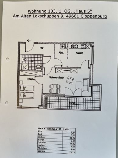 Wohnung zur Miete 1.089 € 2 Zimmer 72,8 m²<br/>Wohnfläche 1.<br/>Geschoss ab sofort<br/>Verfügbarkeit Cloppenburg Cloppenburg 49661