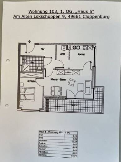 Wohnung zur Miete - Neubau 1.089 € 2 Zimmer 72,8 m² 1. Geschoss frei ab sofort Cloppenburg Cloppenburg 49661