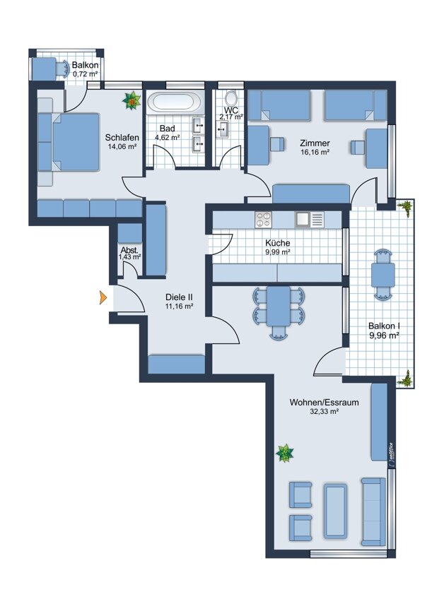 Wohnung zum Kauf 239.000 € 3 Zimmer 94,4 m²<br/>Wohnfläche EG<br/>Geschoss Öflinger Str. 5 Wehr Wehr 79664