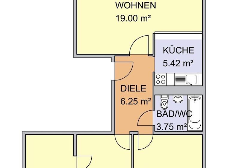 Wohnung zur Miete 485 € 5,5 Zimmer 65 m² 3. Geschoss Straße der Jugend 1 Sandersdorf 06792