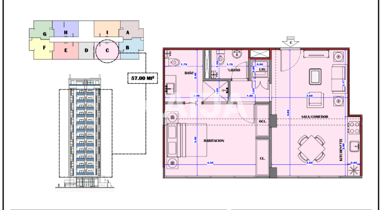 Studio zum Kauf 248.008 € 2 Zimmer 57 m²<br/>Wohnfläche 14.<br/>Geschoss Dazzler by Wyndham, Caribbean Suites Juan Dolio Guayacanes 21000