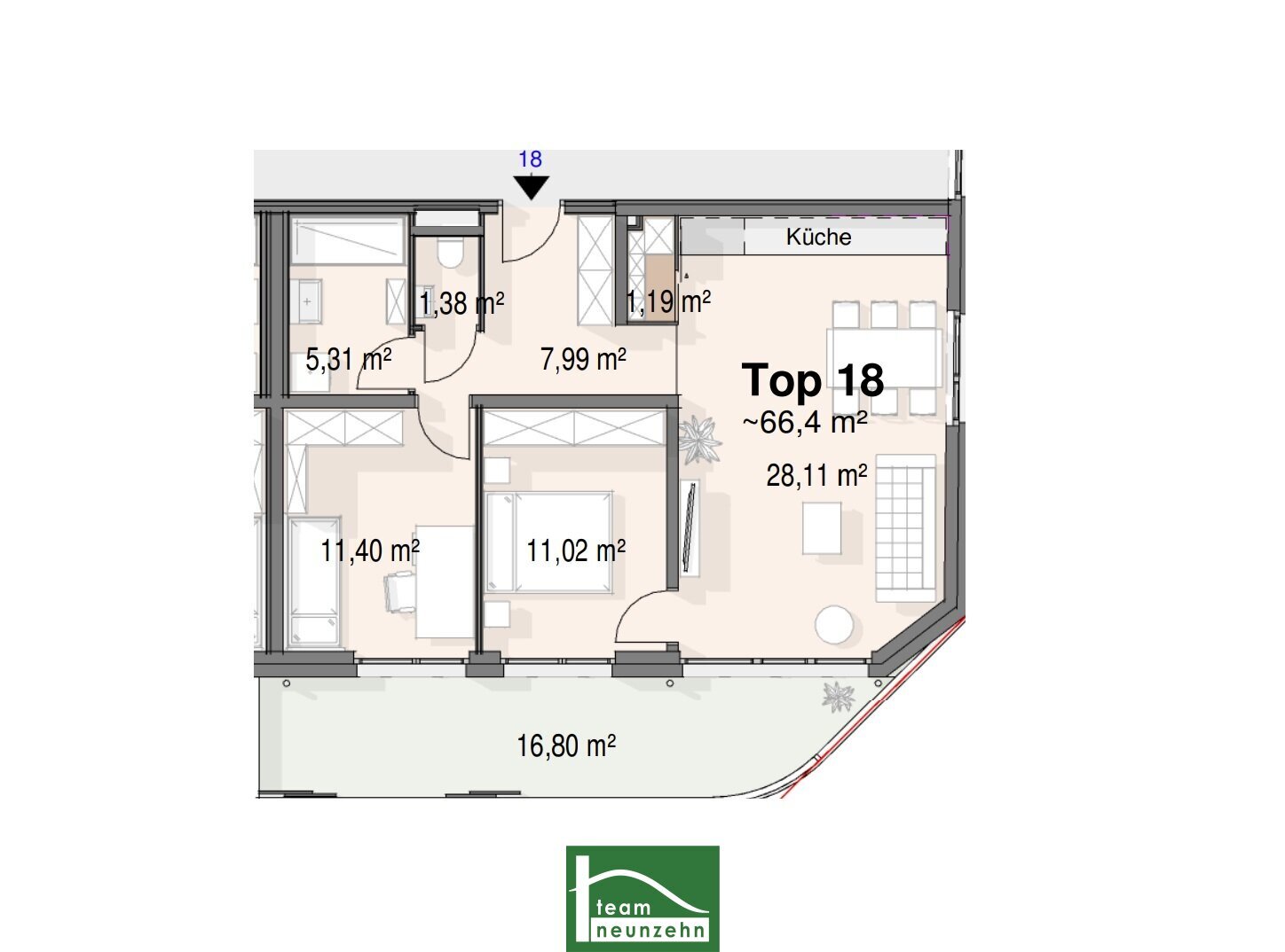 Wohnung zum Kauf 315.000 € 3 Zimmer 66,6 m²<br/>Wohnfläche 1.<br/>Geschoss Bahnhofstraße 22 Strasshof an der Nordbahn 2231