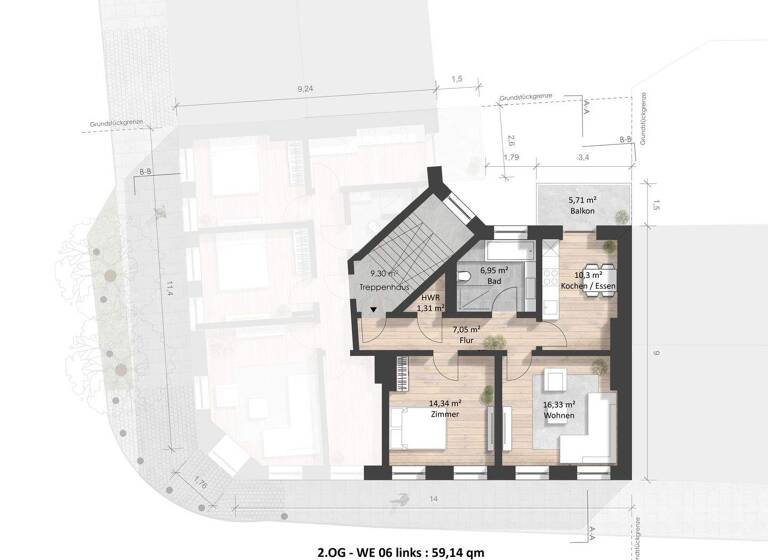 Wohnung zum Kauf 519.000 € 2 Zimmer 59 m² 2. Geschoss Altona-Altstadt Hamburg 22767