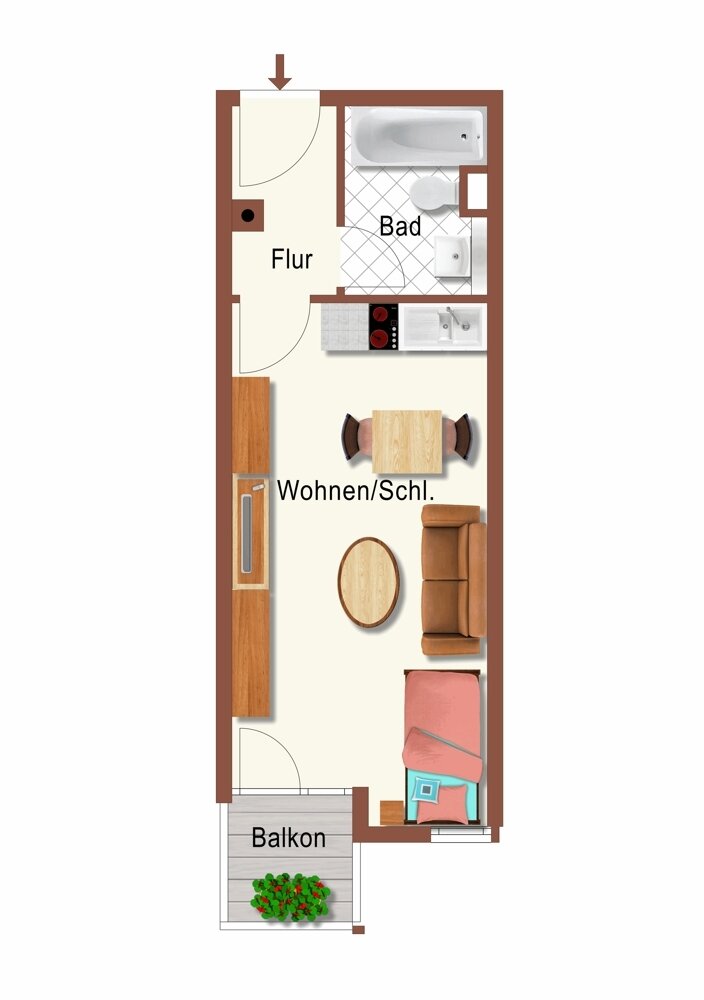 Wohnung zum Kauf 92.000 € 1 Zimmer 26 m²<br/>Wohnfläche Muggenhof Nürnberg 90429