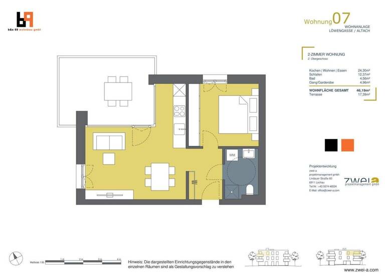 Wohnung zum Kauf - Erstbezug 351.000 € 2 Zimmer 46,2 m² 2. Geschoss Löwengasse Altach 6844