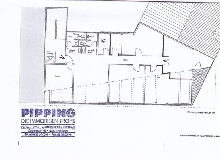 Büro zur Miete 5.320 € 6 Zimmer 190 m² Bürofläche Colonnaden 51 Neustadt Hamburg 20354