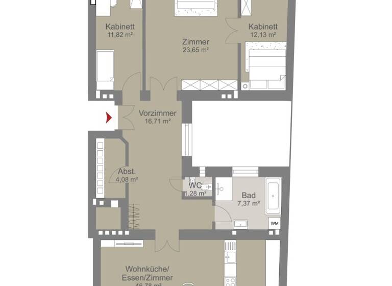 Wohnung zum Kauf 890.000 € 4 Zimmer 123,8 m² 2. Geschoss Wien 1070